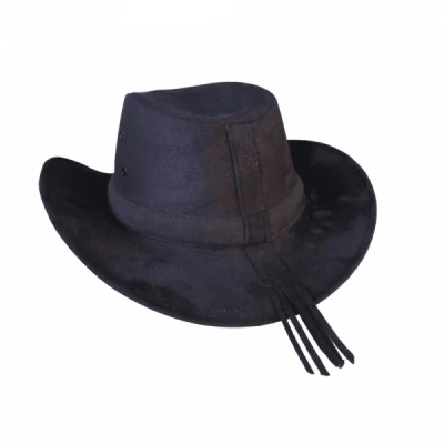 Chapéu  Camurça Estilo Cowboy Rodeio - Preto