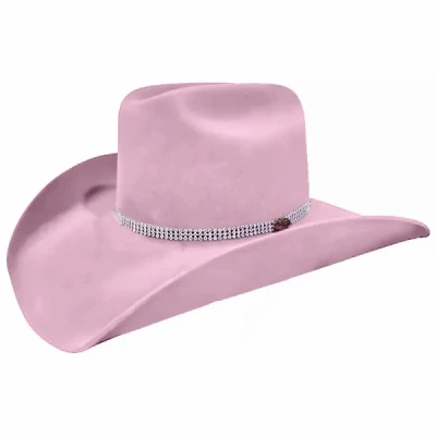 Chapéu Aveludado WesterMcAllen Country Americano Infantil Boiadeira Rosa BB Strass