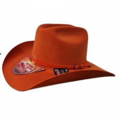 Chapéu Aveludado WesterMcAllen Country Americano Boiadeira Laranja Strass